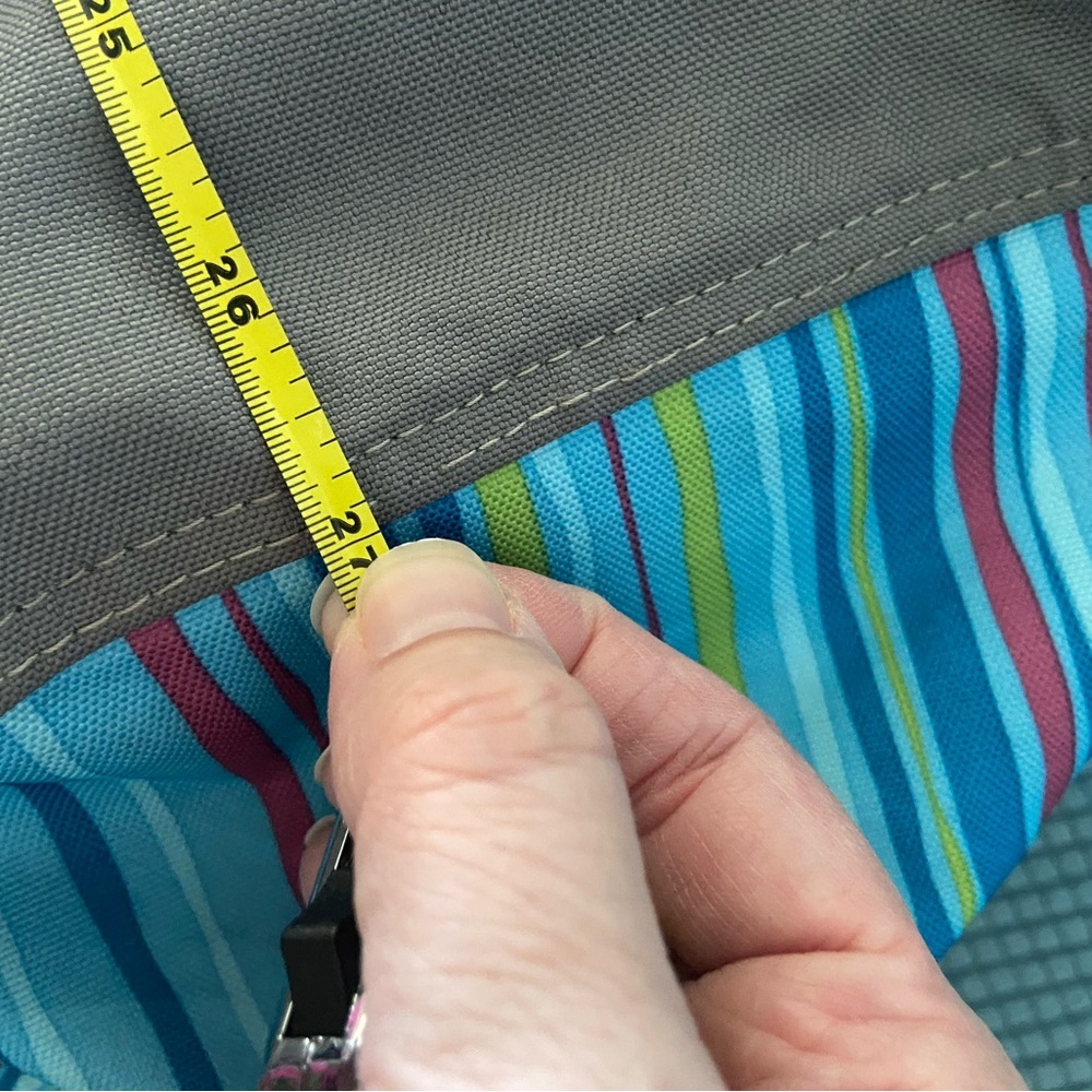JanSport Striped Aqua Blue XL Weekender Holdall Duffel Bag with Shoulder Strap - Picture 6 of 11